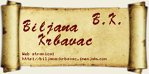 Biljana Krbavac vizit kartica